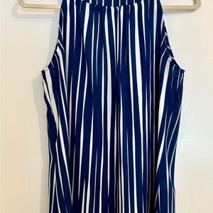 Banana Republic Navy and White Striped Sleeveless Top size 6